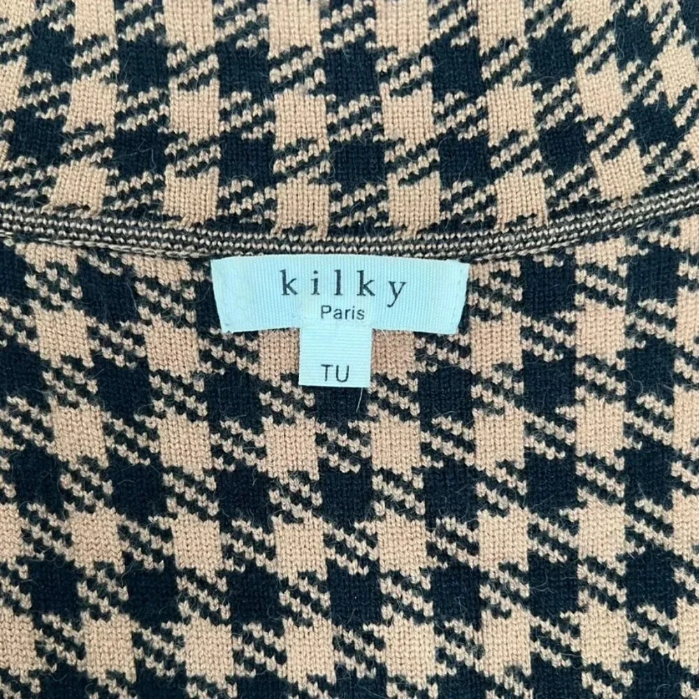 Kilky Paris Wool Blend Houndstooth Jacket Coat TU One Size Fits Most - Picture 4 of 7